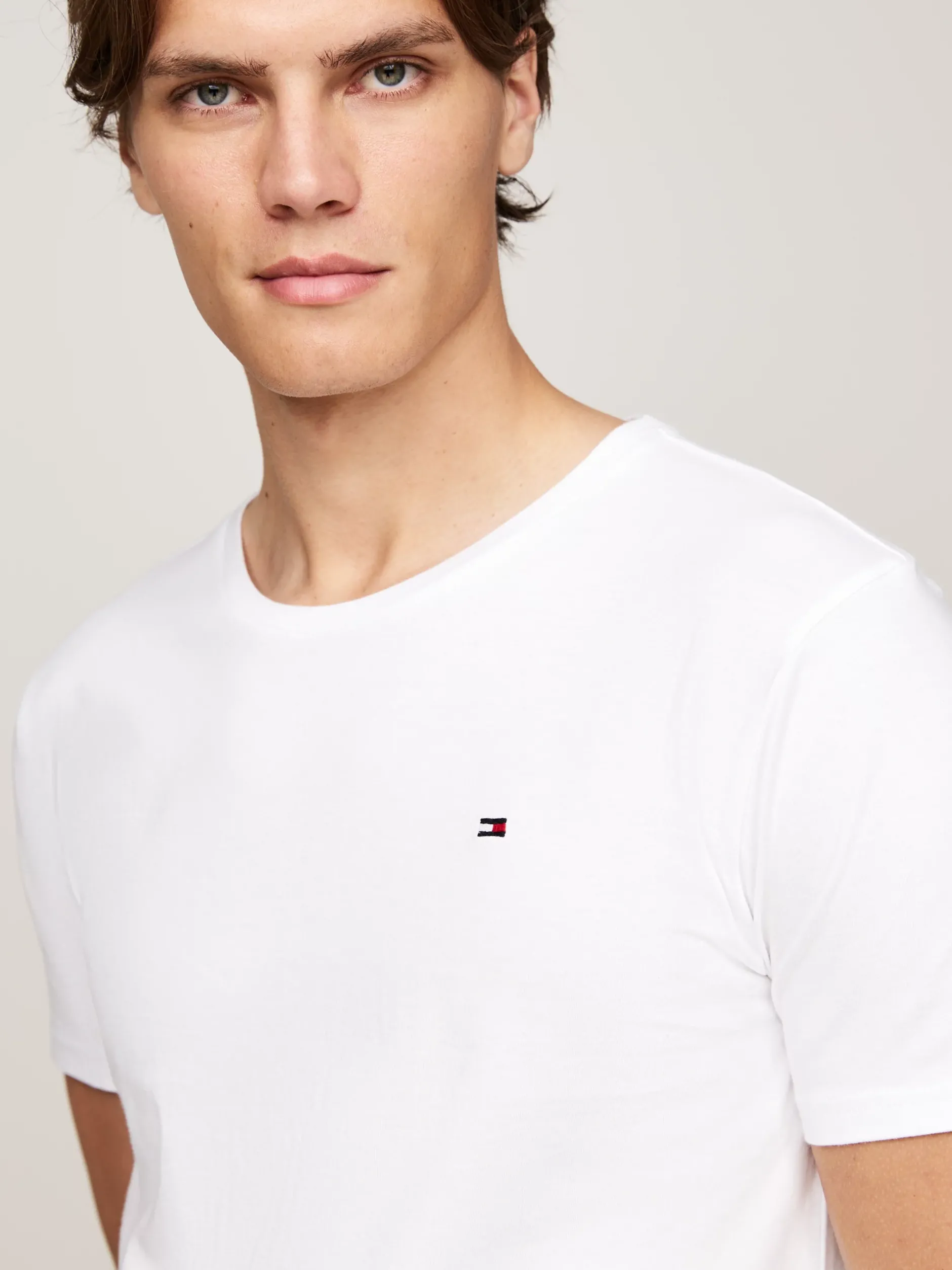 Stroje Domowe*Tommy Hilfiger Zestaw 3 T-shirtów Z Okrągłym Dekoltem WHITE/WHITE/WHITE