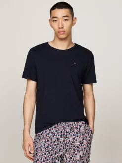 Stroje Domowe*Tommy Hilfiger Zestaw 3 T-shirtów Z Okrągłym Dekoltem WHITE/VESSEL BLUE/DES SKY
