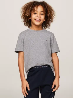 Underwear & Socks|T-Shirty I Koszulki Polo*Tommy Hilfiger Zestaw 2 T-shirtów Z Wyhaftowaną Flagą MEDIUM GREY HT/BLACK
