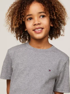 Underwear & Socks|T-Shirty I Koszulki Polo*Tommy Hilfiger Zestaw 2 T-shirtów Z Wyhaftowaną Flagą MEDIUM GREY HT/BLACK
