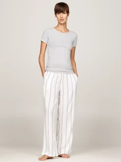 Stroje Domowe*Tommy Hilfiger Zestaw 2 T-shirtów Z Wyhaftowaną Flagą WHITE/LIGHT GREY HEATHER