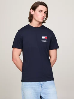 T-Shirty*Tommy Hilfiger Zestaw 2 Wąskich T-shirtów Z Flagą Tommy Jeans BLACK / DARK NIGHT NAVY