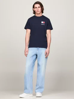 T-Shirty*Tommy Hilfiger Zestaw 2 Wąskich T-shirtów Z Flagą Tommy Jeans BLACK / DARK NIGHT NAVY