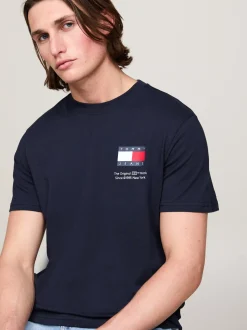 T-Shirty*Tommy Hilfiger Zestaw 2 Wąskich T-shirtów Z Flagą Tommy Jeans BLACK / DARK NIGHT NAVY