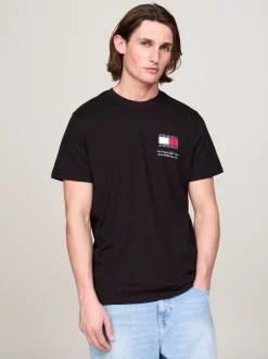 T-Shirty*Tommy Hilfiger Zestaw 2 Wąskich T-shirtów Z Flagą Tommy Jeans BLACK / DARK NIGHT NAVY