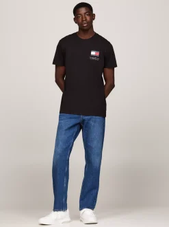 T-Shirty*Tommy Hilfiger Zestaw 2 Wąskich T-shirtów Z Flagą Tommy Jeans GREEN MALACHITE / BLACK