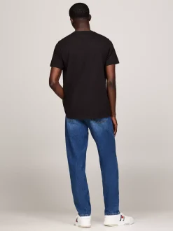 T-Shirty*Tommy Hilfiger Zestaw 2 Wąskich T-shirtów Z Flagą Tommy Jeans GREEN MALACHITE / BLACK