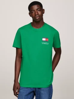 T-Shirty*Tommy Hilfiger Zestaw 2 Wąskich T-shirtów Z Flagą Tommy Jeans GREEN MALACHITE / BLACK