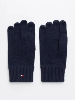 Czapki I Szaliki*Tommy Hilfiger Zestaw: Czapka Beanie I Rękawiczki Z Kaszmirem SPACE BLUE