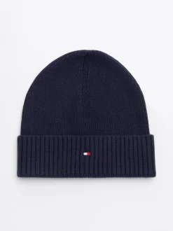 Czapki I Szaliki*Tommy Hilfiger Zestaw: Czapka Beanie I Rękawiczki Z Kaszmirem SPACE BLUE