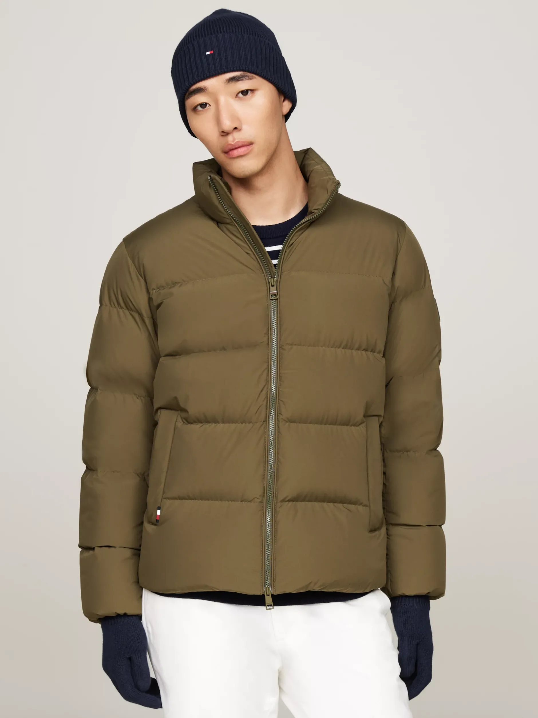 Czapki I Szaliki*Tommy Hilfiger Zestaw: Czapka Beanie I Rękawiczki Z Kaszmirem SPACE BLUE