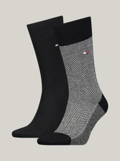 Skarpetki*Tommy Hilfiger Zestaw Dwóch Par Skarpetek Classics W Jodełkę BLACK