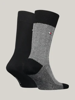 Skarpetki*Tommy Hilfiger Zestaw Dwóch Par Skarpetek Classics W Jodełkę BLACK