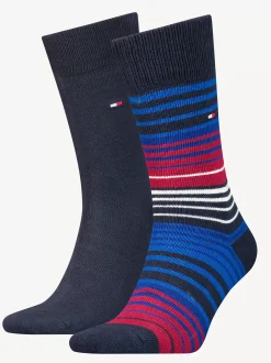 Skarpetki*Tommy Hilfiger Zestaw Dwóch Par Skarpetek Classics W Paski BLUE COMBO