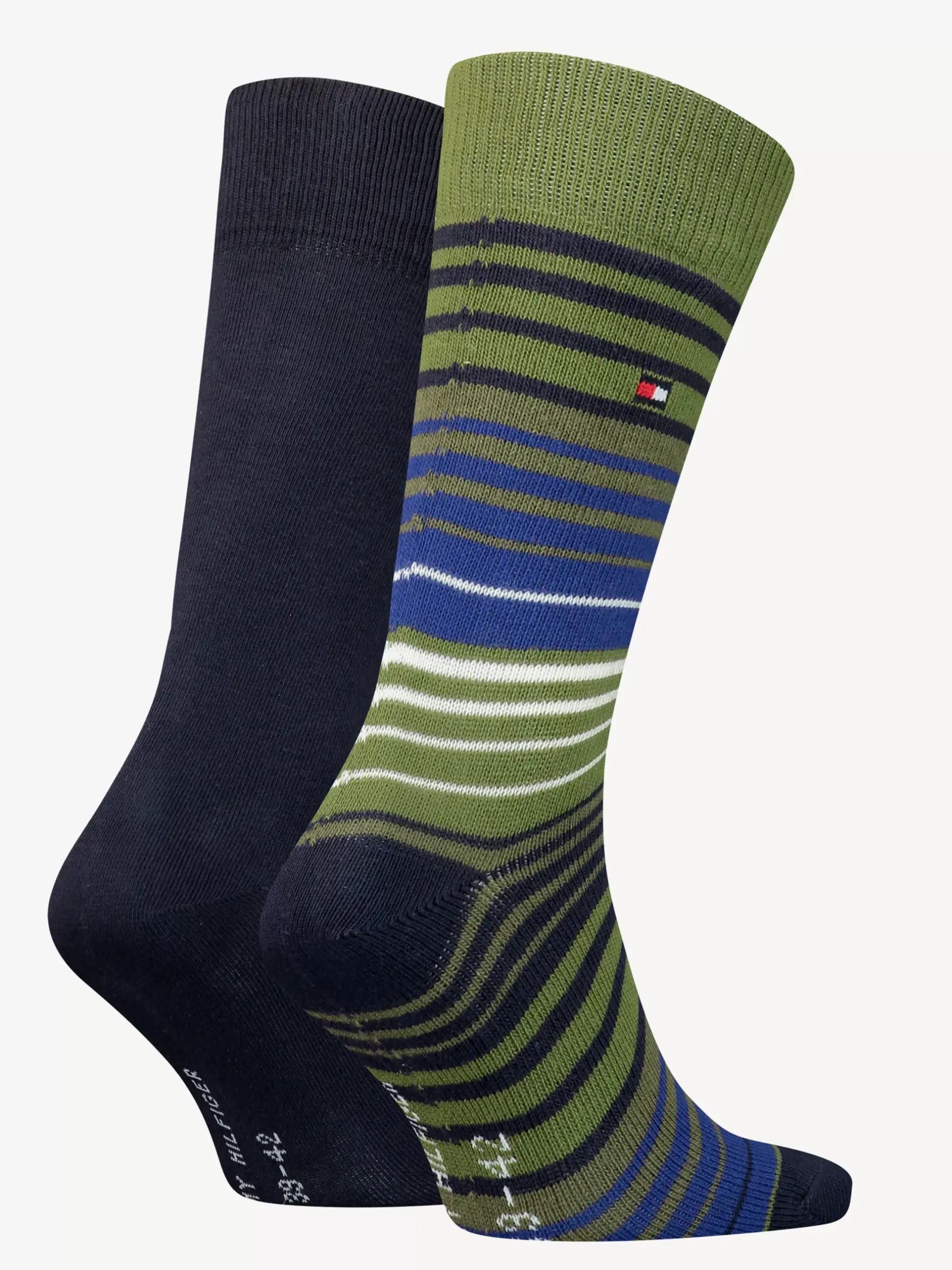 Skarpetki*Tommy Hilfiger Zestaw Dwóch Par Skarpetek Classics W Paski DARK GREEN COMBO