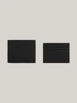 Portfele & Breloczki Do Kluczy*Tommy Hilfiger Zestaw Dwóch Skórzanych Etui Na Karty BLACK