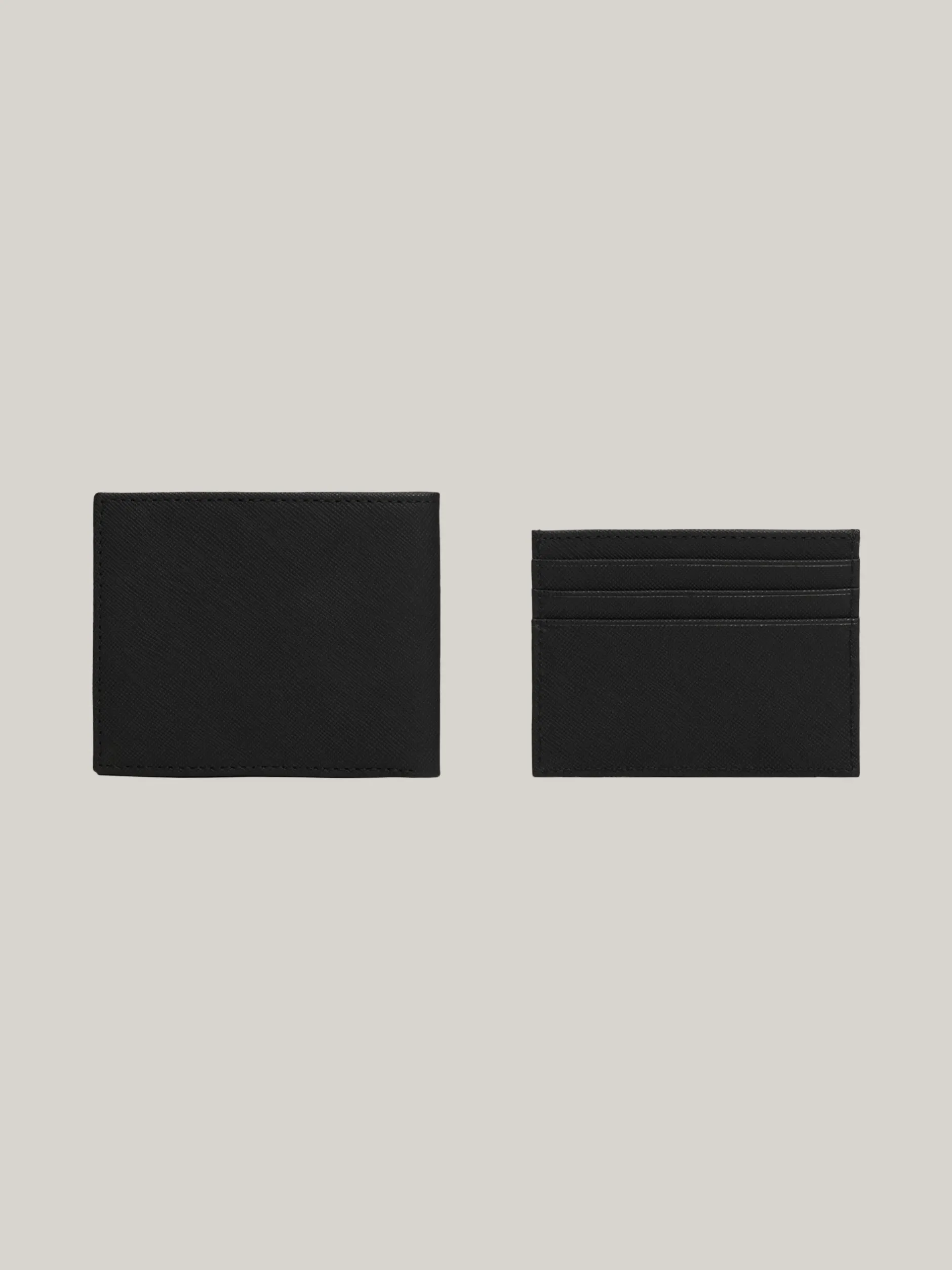 Portfele & Breloczki Do Kluczy*Tommy Hilfiger Zestaw Dwóch Skórzanych Etui Na Karty BLACK