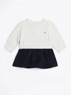 Dziewczynki|Chłopcy*Tommy Hilfiger Zestaw Na Prezent Z Sukienką Dzianinową IVORY PETAL