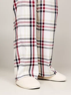 Piżamy & Odziez Nocna*Tommy Hilfiger Zestaw: Piżama I Klapki TH Original HERITAGE CHECK IVORY