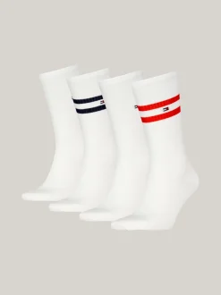 Skarpetki*Tommy Hilfiger Zestaw Podarunkowy 4 Par Skarpetek W Paski WHITE