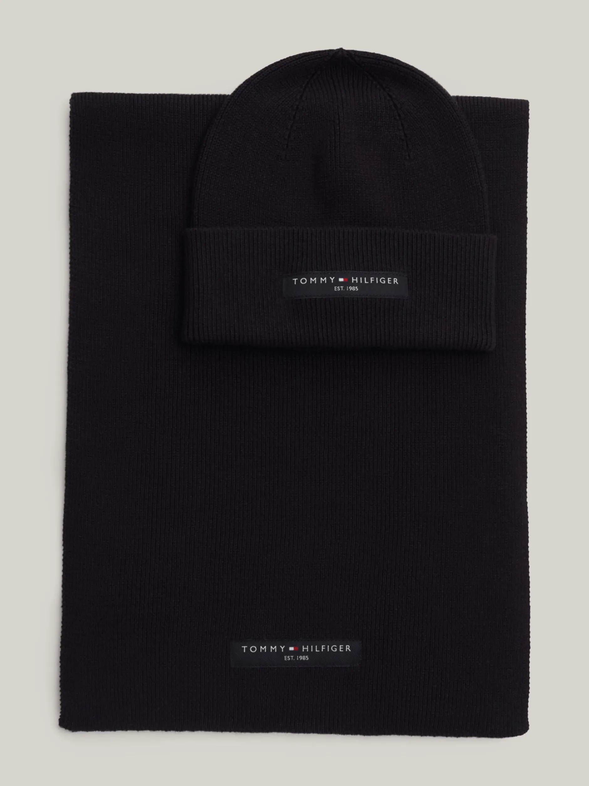 Czapki I Szaliki*Tommy Hilfiger Zestaw Podarunkowy Z Czapką Beanie I Szalikiem BLACK