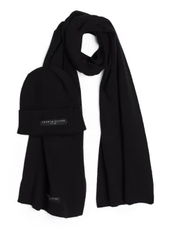 Czapki I Szaliki*Tommy Hilfiger Zestaw Podarunkowy Z Czapką Beanie I Szalikiem BLACK