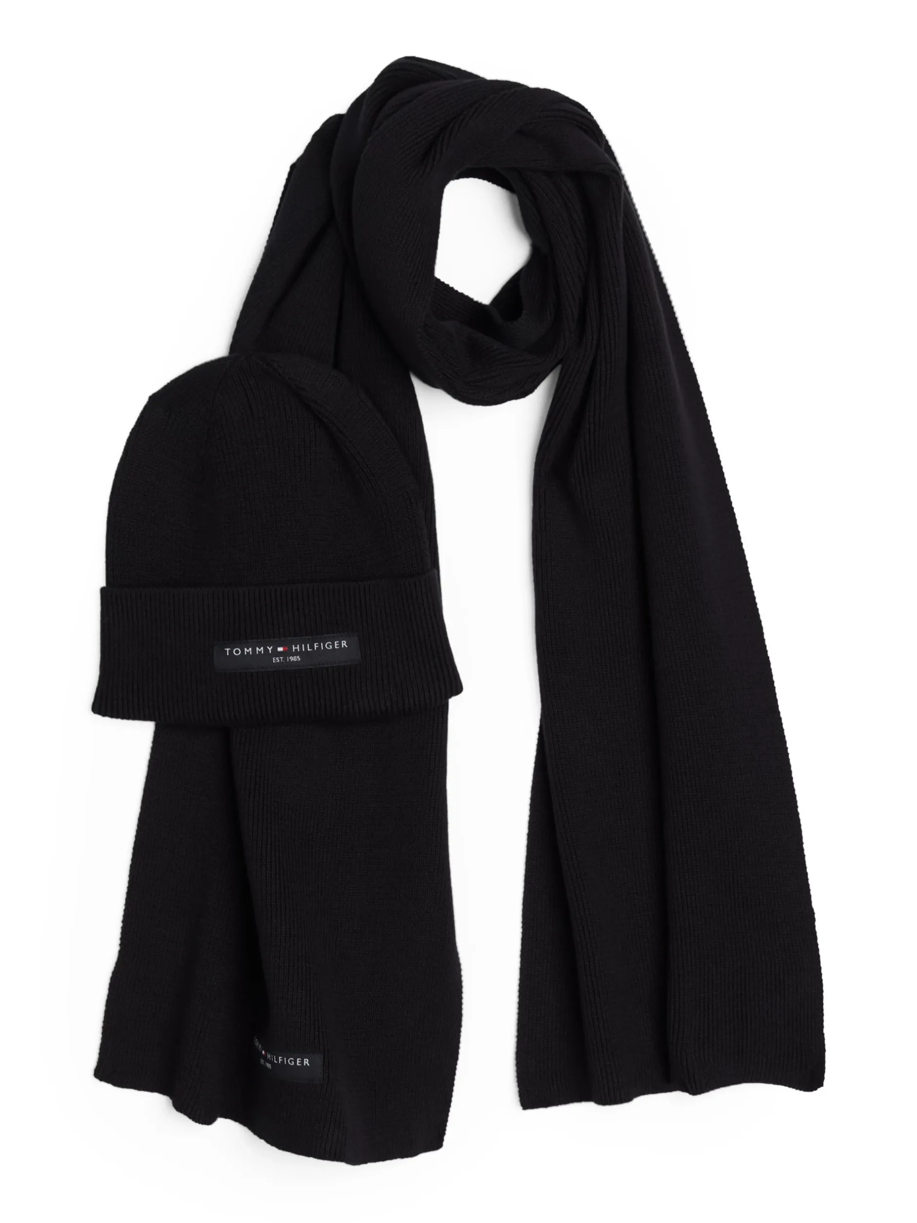 Czapki I Szaliki*Tommy Hilfiger Zestaw Podarunkowy Z Czapką Beanie I Szalikiem BLACK
