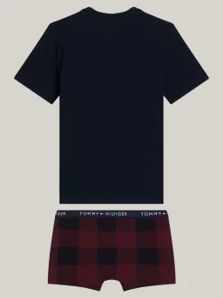 Underwear & Socks*Tommy Hilfiger Zestaw Podarunkowy Z T-shirtem I Bokserkami DESERT SKY/ROUGE BUFFALO CHECK