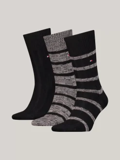 Skarpetki*Tommy Hilfiger Zestaw Upominkowy 3 Par Skarpetek BLACK COMBO