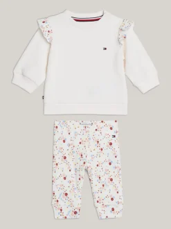 Dziewczynki|Chłopcy*Tommy Hilfiger Zestaw Z Bluzą I Joggerami Z Motywem Kwiatowym ANCIENT WHITE FLOWER ALLOVER