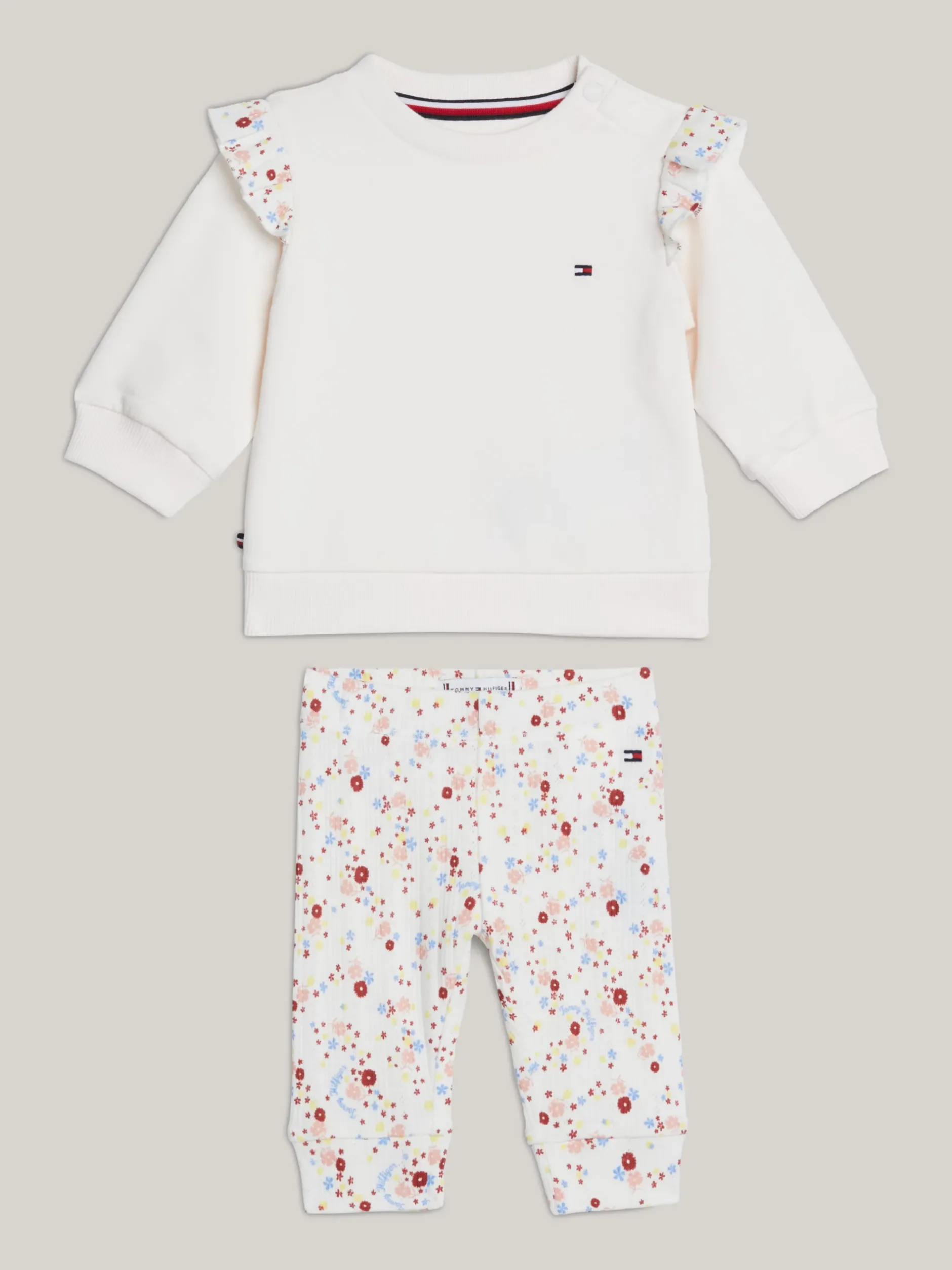 Dziewczynki|Chłopcy*Tommy Hilfiger Zestaw Z Bluzą I Joggerami Z Motywem Kwiatowym ANCIENT WHITE FLOWER ALLOVER