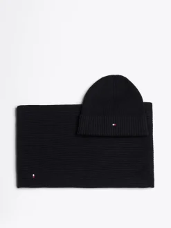 Czapki I Szaliki*Tommy Hilfiger Zestaw Z Czapką Beanie I Szalikiem Hilfiger BLACK