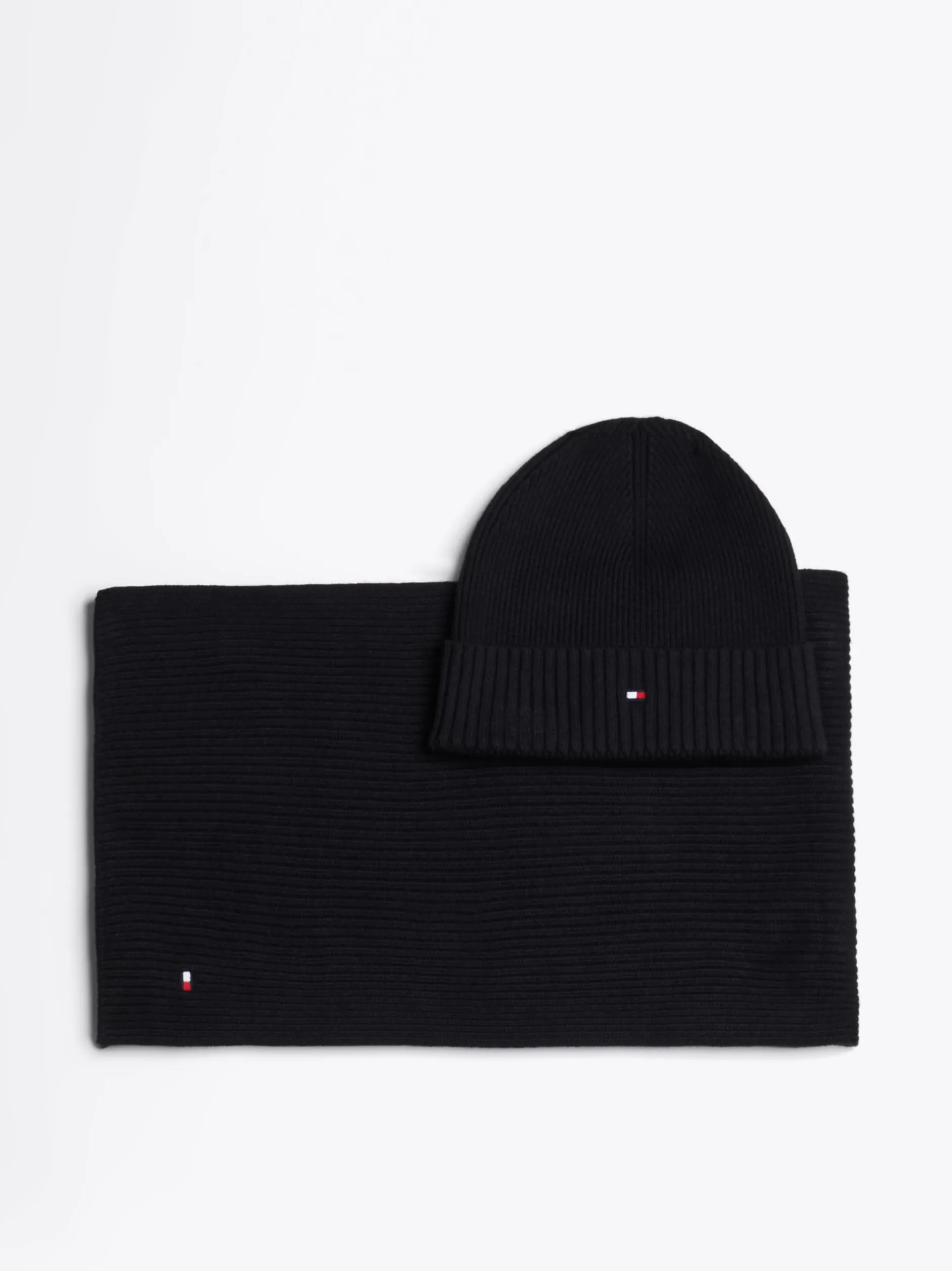 Czapki I Szaliki*Tommy Hilfiger Zestaw Z Czapką Beanie I Szalikiem Hilfiger BLACK