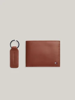 Portfele & Breloczki Do Kluczy*Tommy Hilfiger Zestaw Z Portfelem I Brelokiem Do Kluczy COGNAC