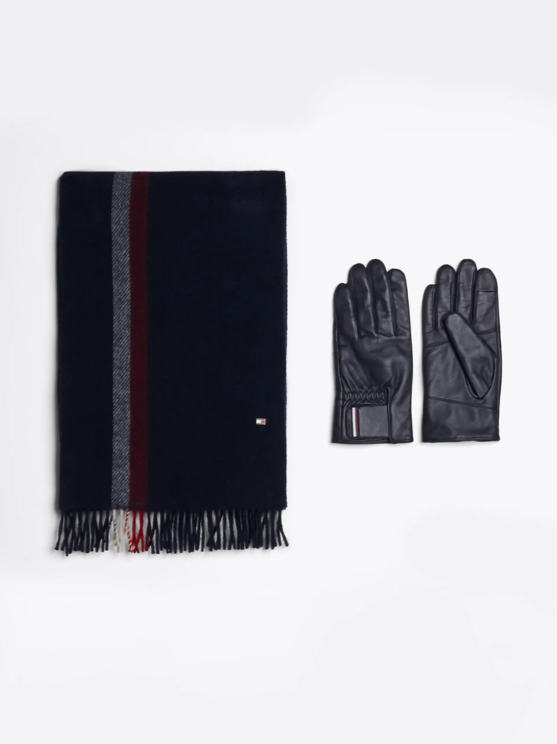 Czapki I Szaliki*Tommy Hilfiger Zestaw Z Szalikiem I Rękawiczkami Corporate SPACE BLUE