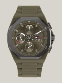 Zegarki*Tommy Hilfiger Zielony Zegarek Z Silikonowym Paskiem GREEN