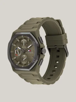 Zegarki*Tommy Hilfiger Zielony Zegarek Z Silikonowym Paskiem GREEN