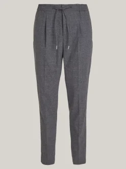 Spodnie*Tommy Hilfiger Zwężane Chinosy Harlem Z Pasem Z Troczkami MEDIUM GREY HEATHER