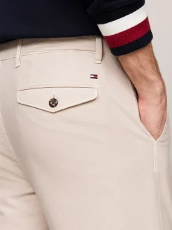 Spodnie*Tommy Hilfiger Zwężane Chinosy Z Bawełnianej Gabardyny CLASSIC BEIGE