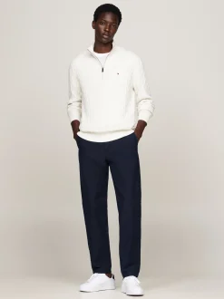 Spodnie*Tommy Hilfiger Zwężane Chinosy Z Bawełnianej Gabardyny DESERT SKY