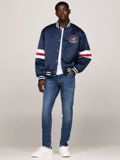 Jeansy*Tommy Hilfiger Zwężane Jeansy Austin Z Przetarciami DENIM DARK