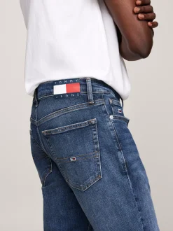 Jeansy*Tommy Hilfiger Zwężane Jeansy Austin Z Przetarciami DENIM DARK