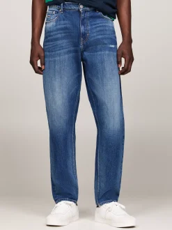 Jeansy*Tommy Hilfiger Zwężane Jeansy Isaac Z Efektem Znoszenia DENIM MEDIUM