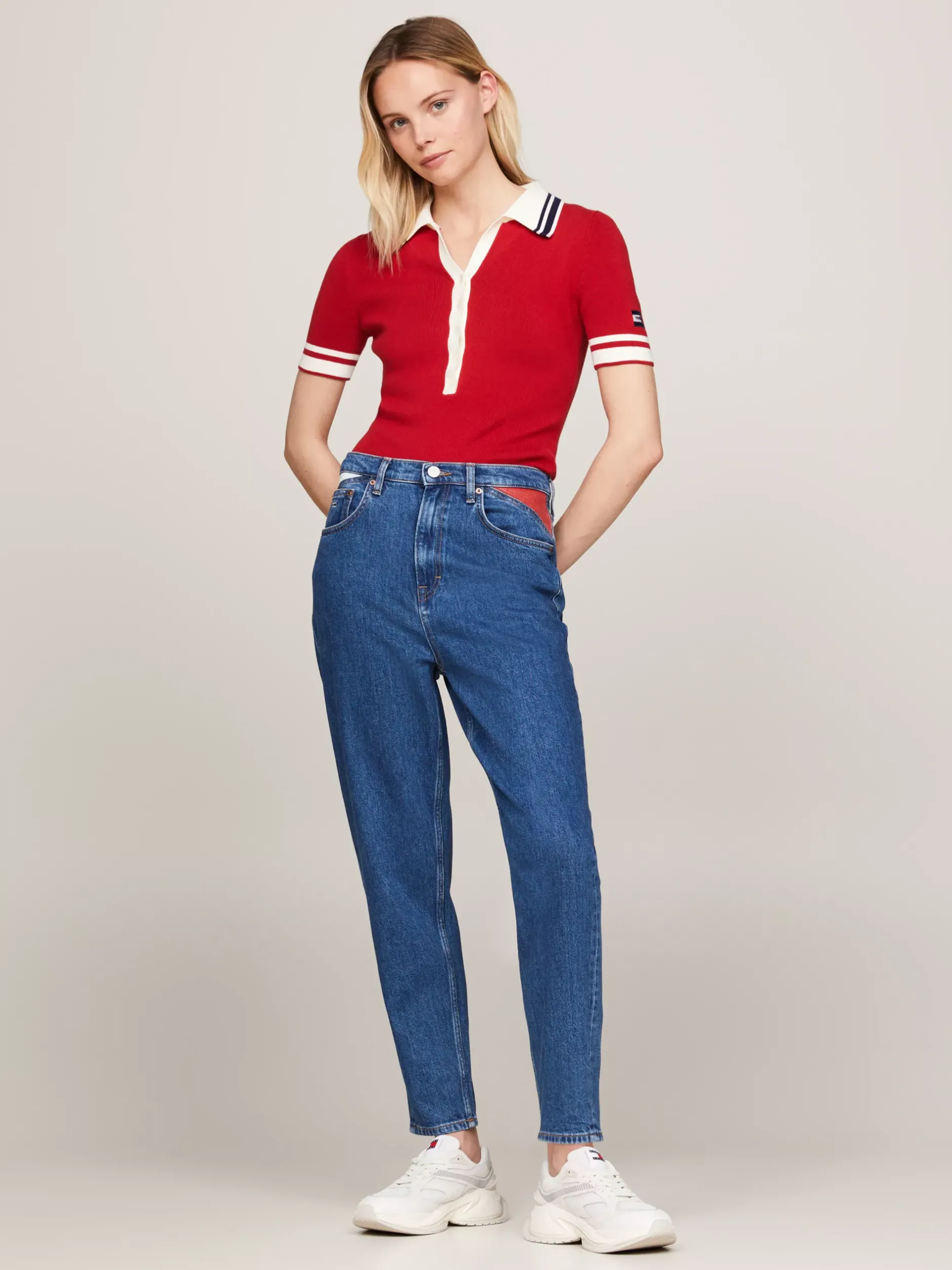 Jeansy*Tommy Hilfiger Zwężane Jeansy Mom Fit Z Bardzo Wysokim Stanem DENIM MEDIUM